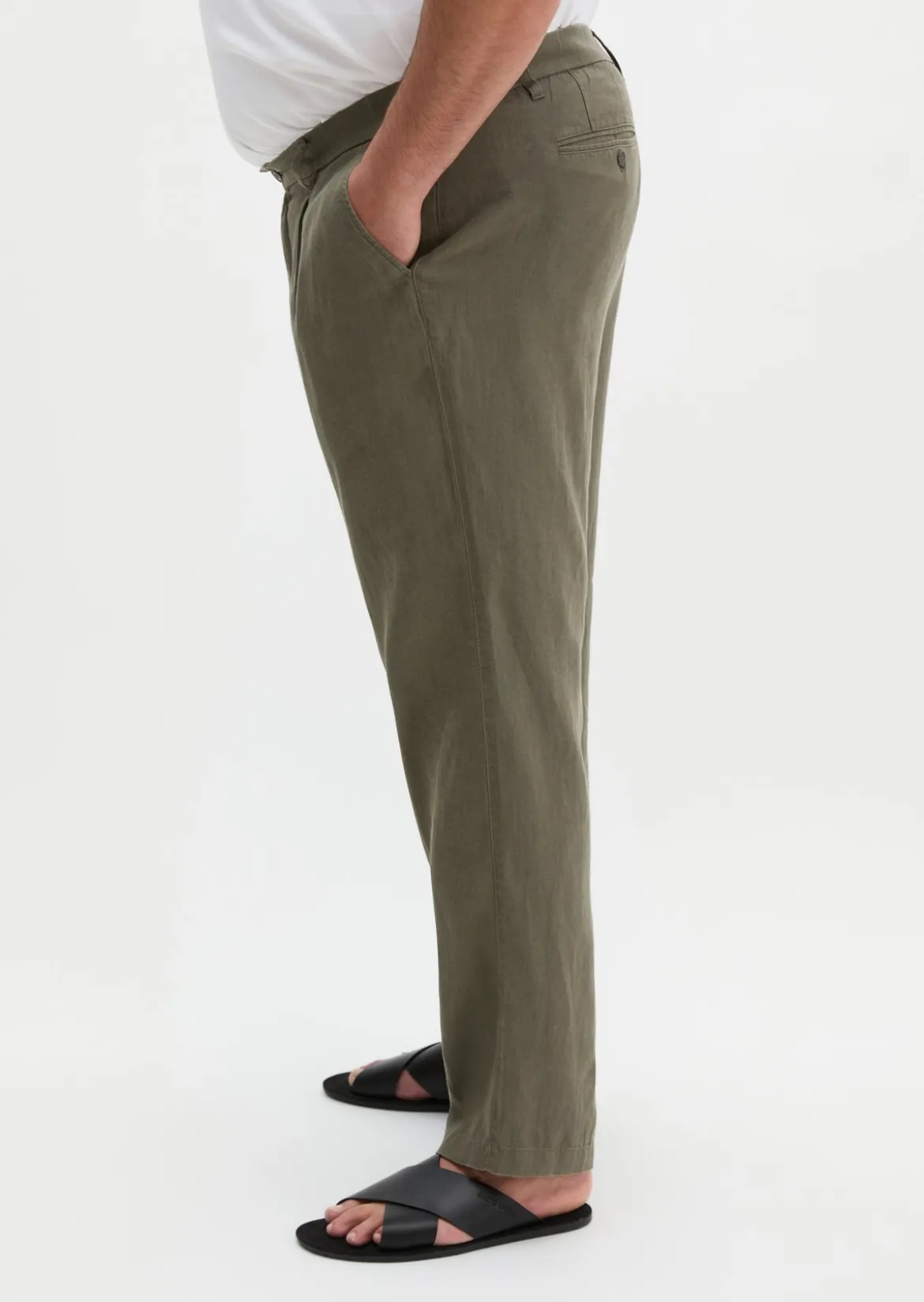 Leinenhose Model Osby Jogger pleats mit elastischem Bund