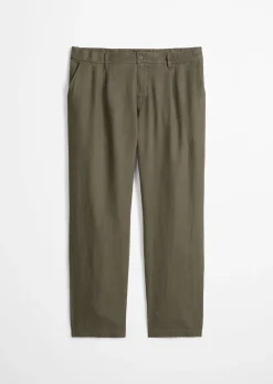 Leinenhose Model Osby Jogger pleats mit elastischem Bund