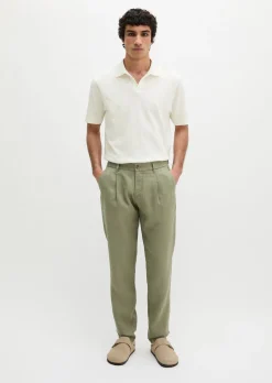 Leinenhose Model Osby Jogger pleats mit elastischem Bund