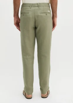 Leinenhose Model Osby Jogger pleats mit elastischem Bund