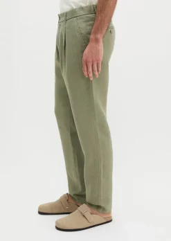 Leinenhose Model Osby Jogger pleats mit elastischem Bund