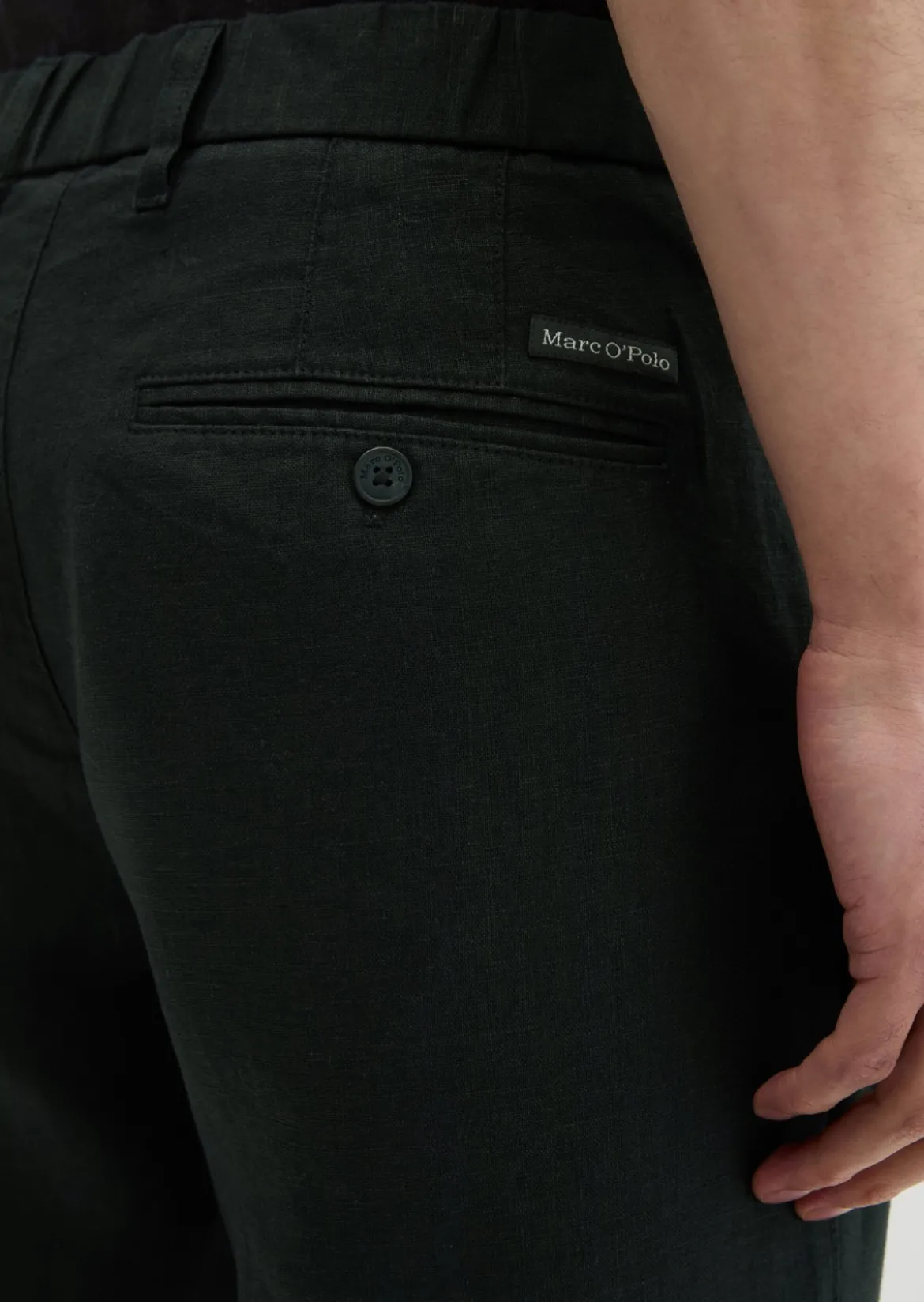 Leinenhose Model Osby Jogger pleats mit elastischem Bund