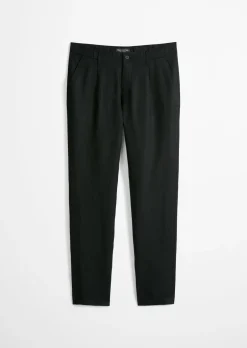 Leinenhose Model Osby Jogger pleats mit elastischem Bund