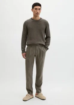 Leinenhose Model Osby Jogger pleats mit elastischem Bund