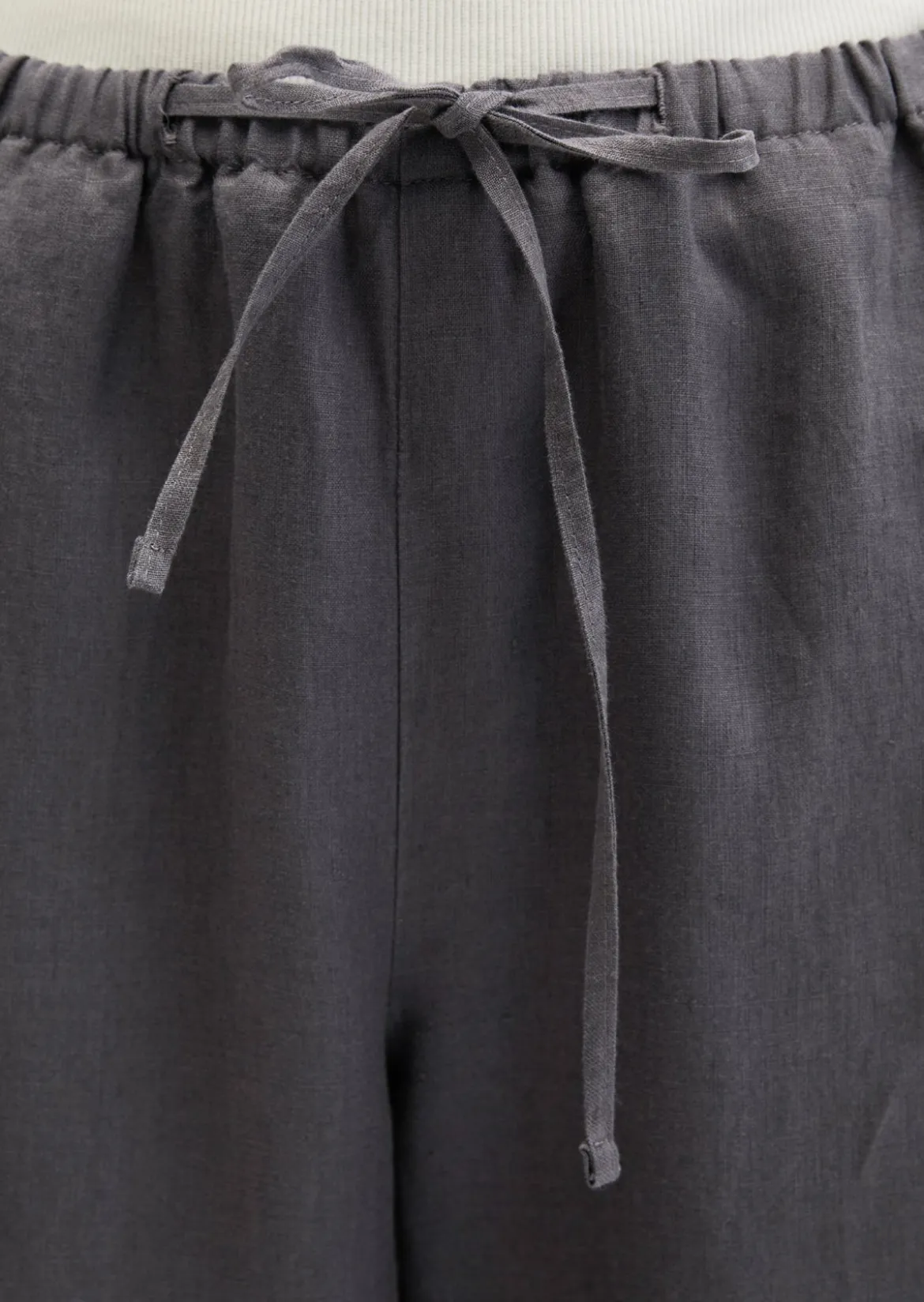 Leinenhose straight mit elastischem Tunnelzug-Bund