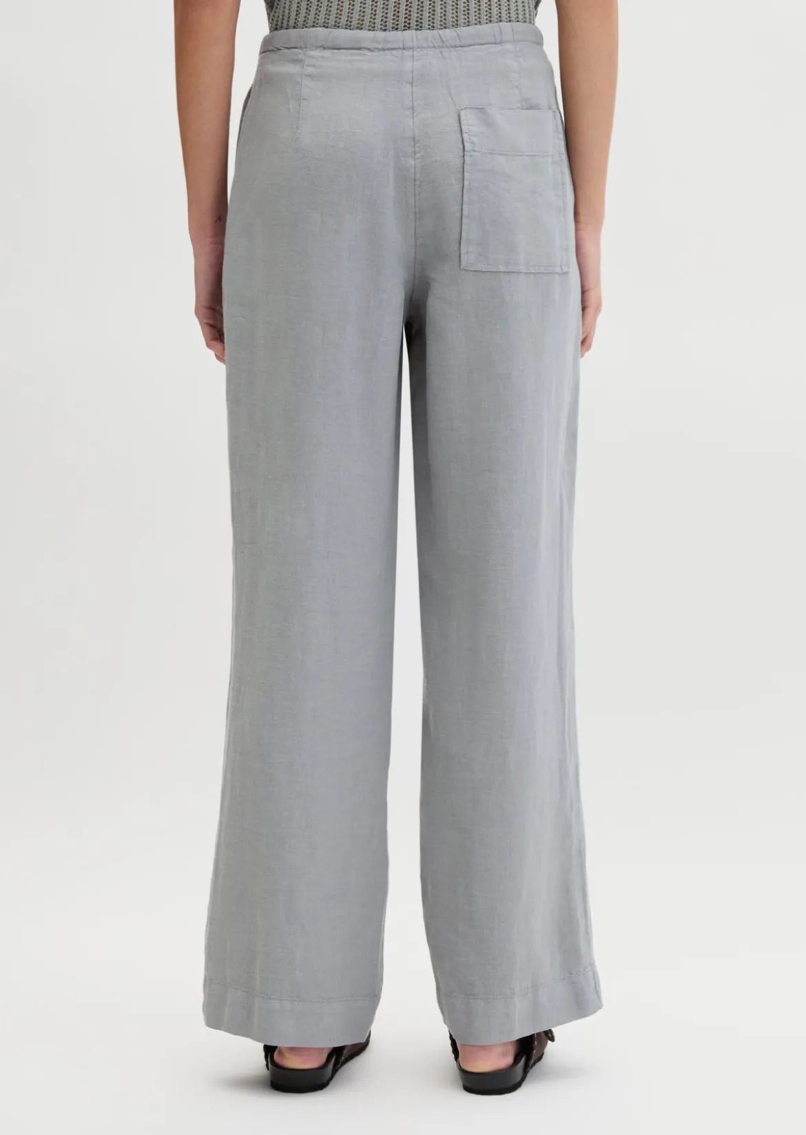 Leinenhose straight mit elastischem Bund