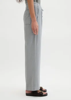 Leinenhose straight mit elastischem Bund