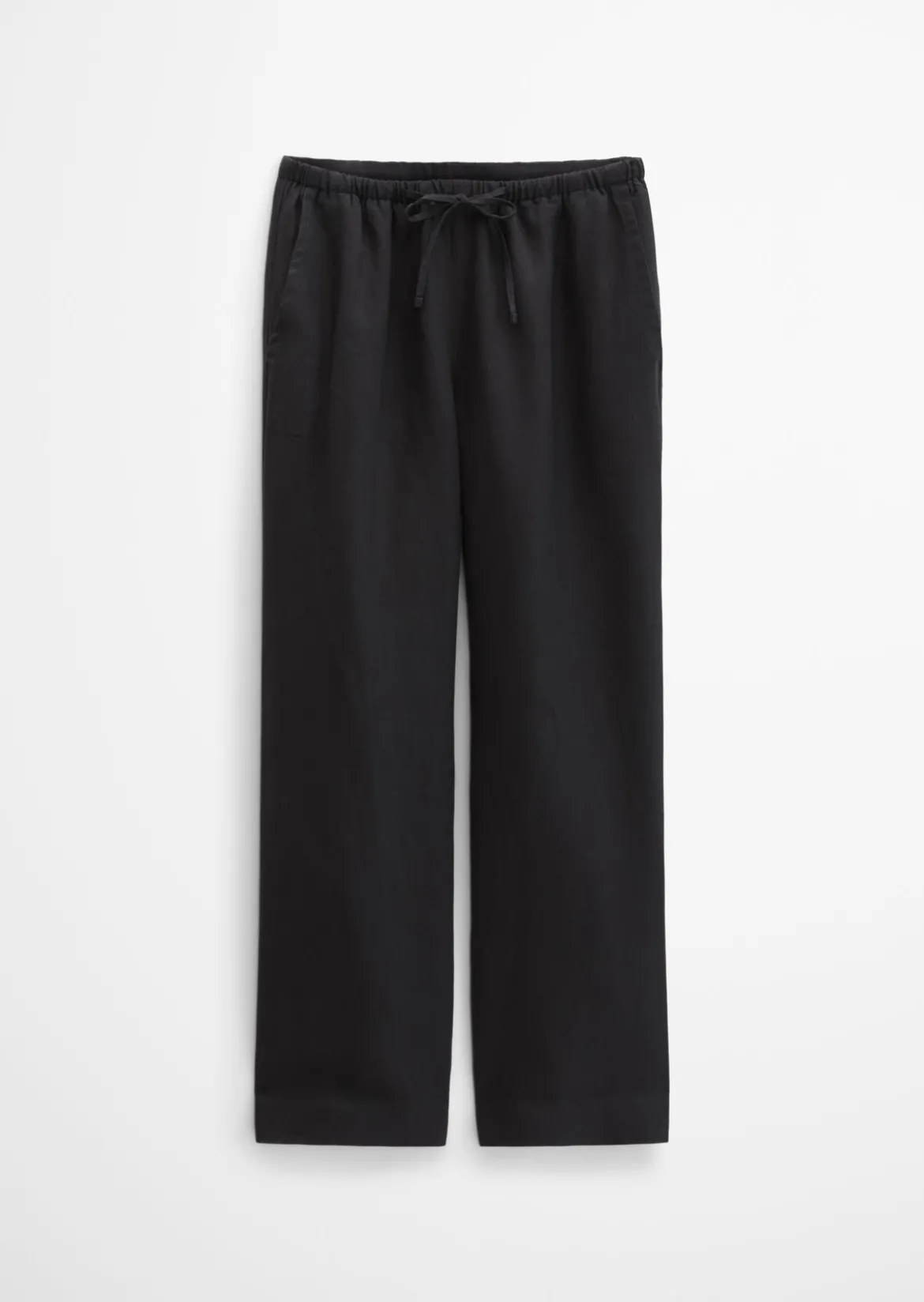 Leinenhose straight mit elastischem Tunnelzug-Bund