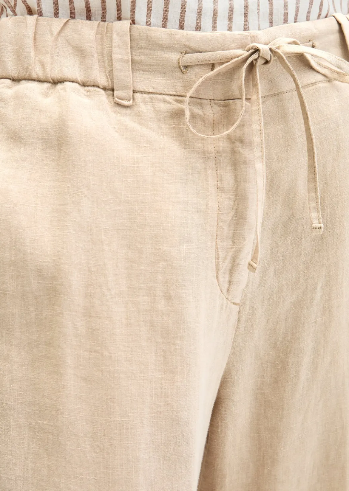 Leinenhose wide mit elastischem Bund