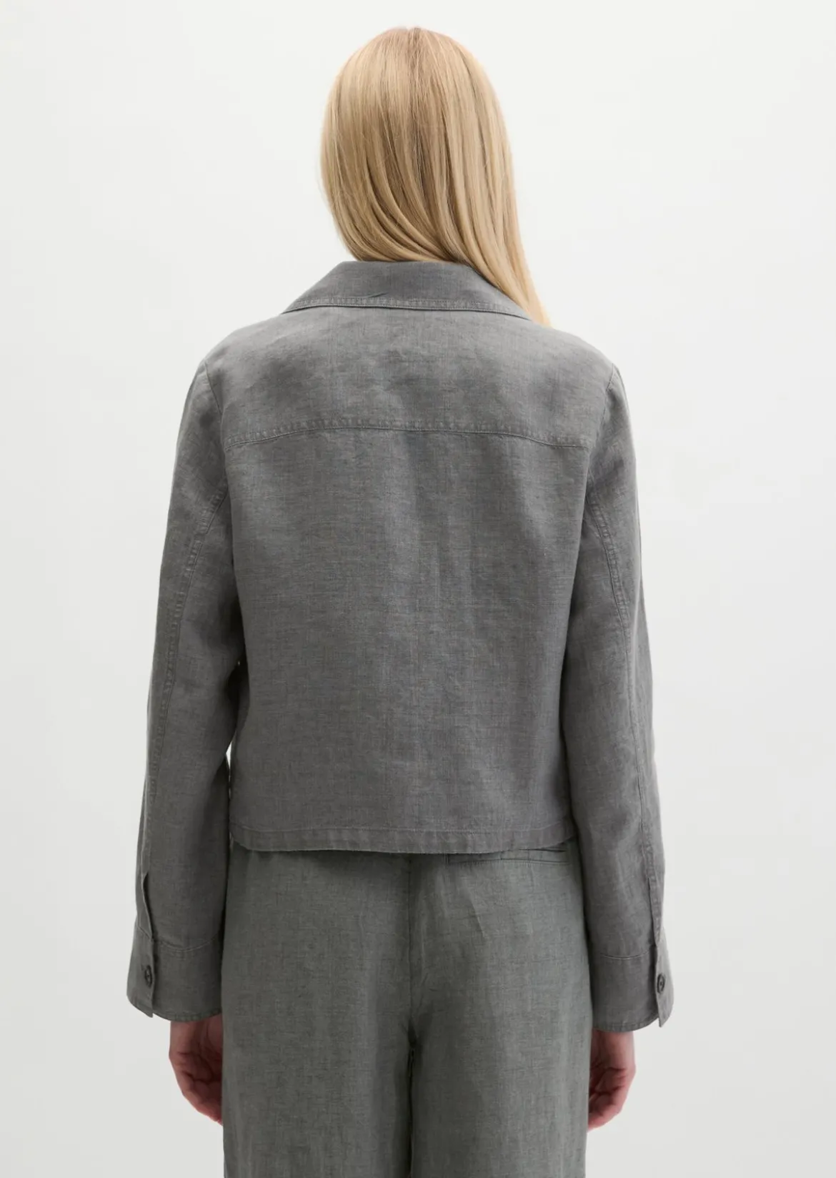 Leinenjacke relaxed mit aufgesetzten Taschen