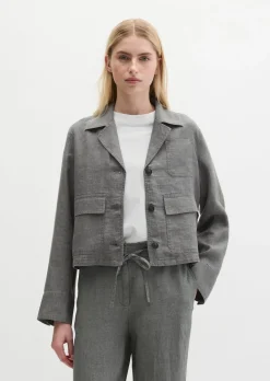 Leinenjacke relaxed mit aufgesetzten Taschen