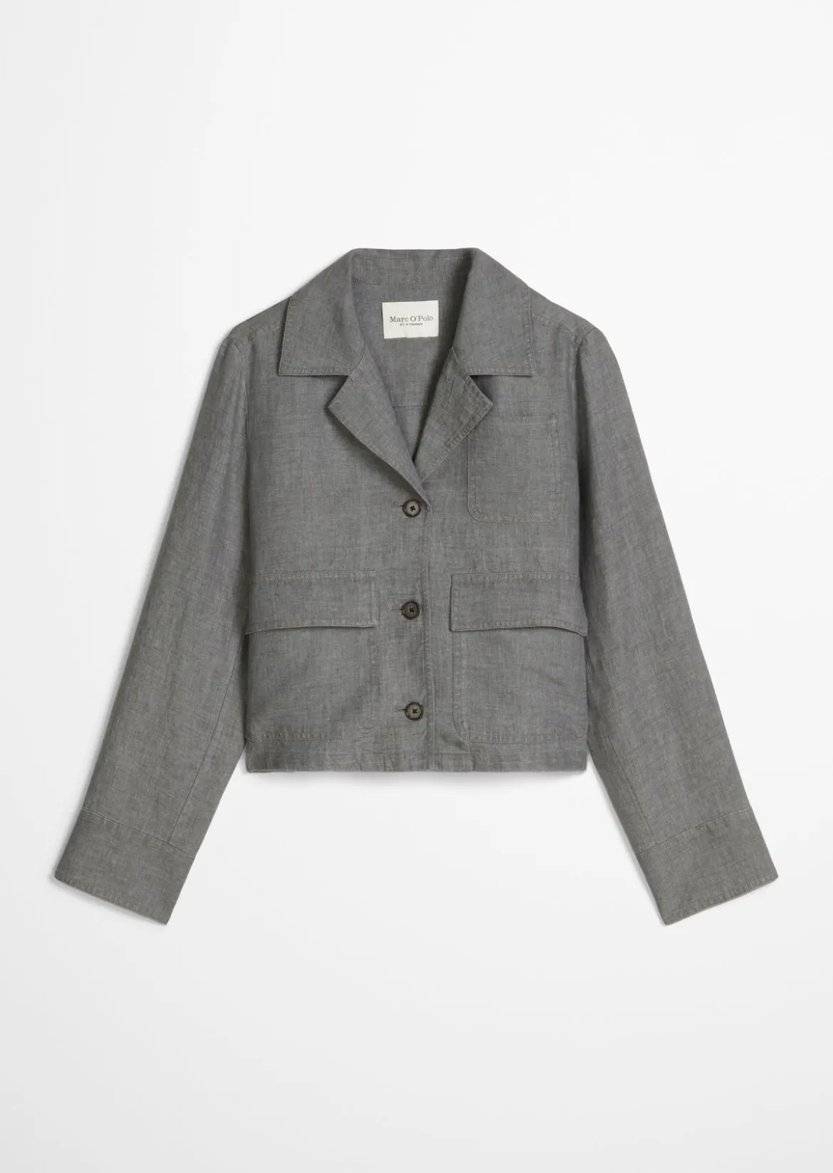 Leinenjacke relaxed mit aufgesetzten Taschen