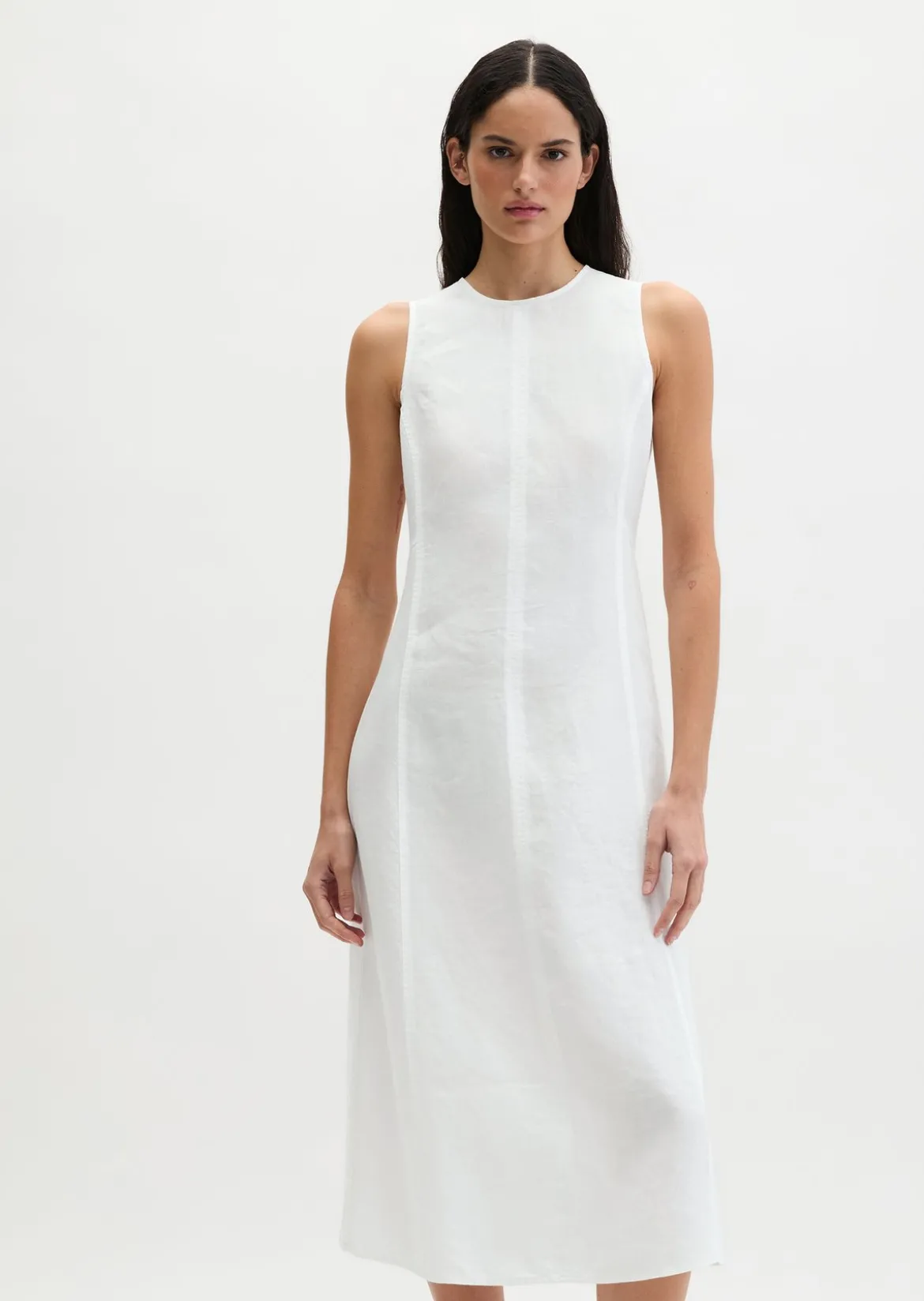 Leinenkleid shaped mit nahtfeinem Reißverschluss