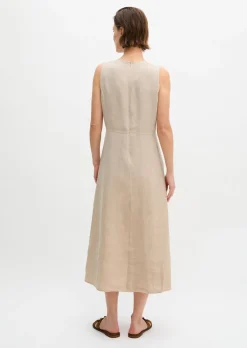 Leinenkleid shaped mit nahtfeinem Reißverschluss