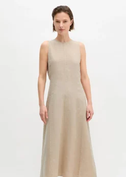 Leinenkleid shaped mit nahtfeinem Reißverschluss
