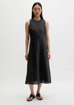 Leinenkleid shaped mit nahtfeinem Reißverschluss