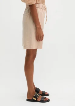 Leinenshorts relaxed mit elastischem Bund