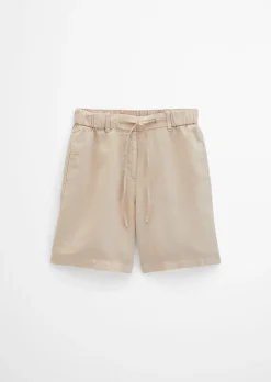 Leinenshorts relaxed mit elastischem Bund