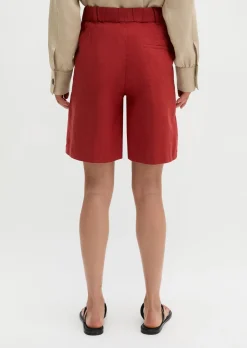 Leinenshorts wide mit elastischem Tunnelzug-Bund