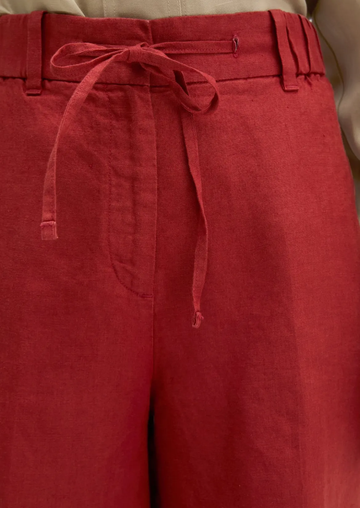 Leinenshorts wide mit elastischem Tunnelzug-Bund