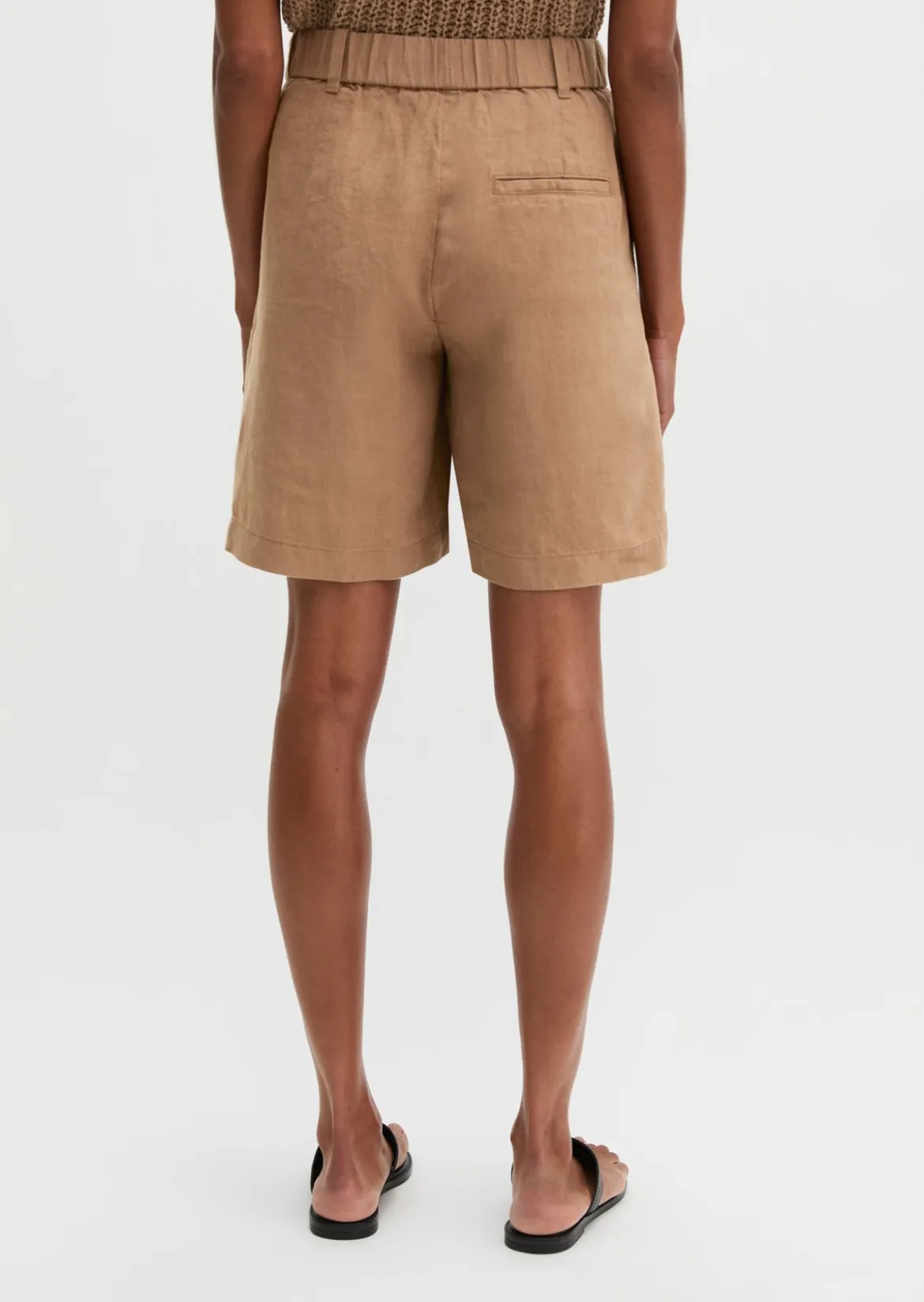 Leinenshorts wide mit elastischem Tunnelzug-Bund