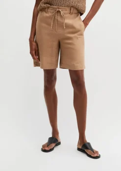 Leinenshorts wide mit elastischem Tunnelzug-Bund