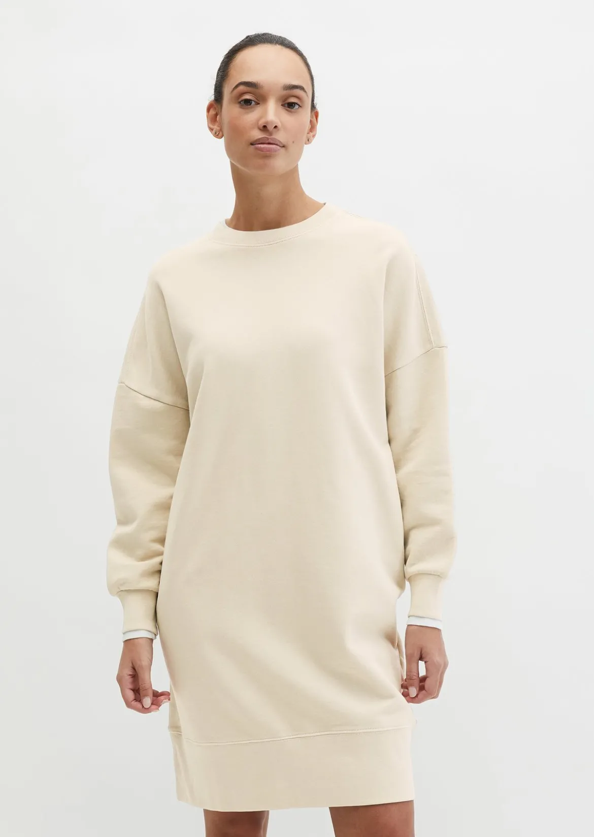 Logo-Sweatkleid straight mit recycelter Baumwolle