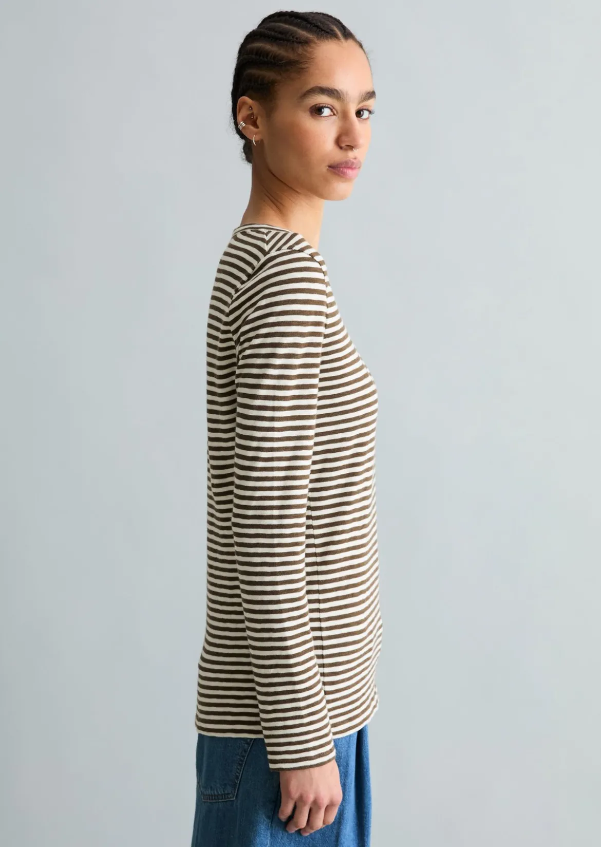 Longsleeve regular aus Heavy Slub Jersey