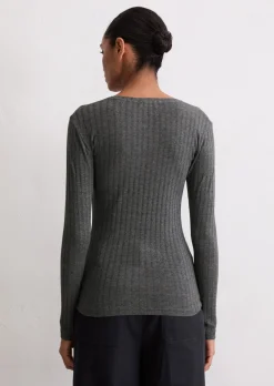 Longsleeve slim aus Organic-Cotton-Modal-Mix