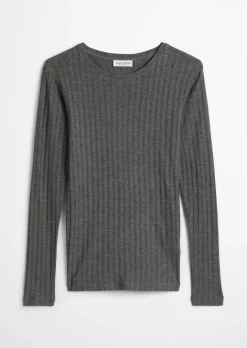 Longsleeve slim aus Organic-Cotton-Modal-Mix