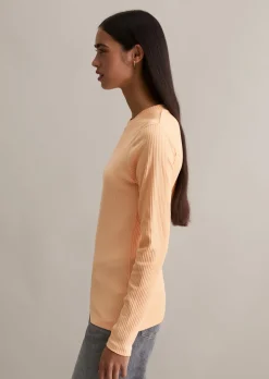 Longsleeve slim aus Rippjersey