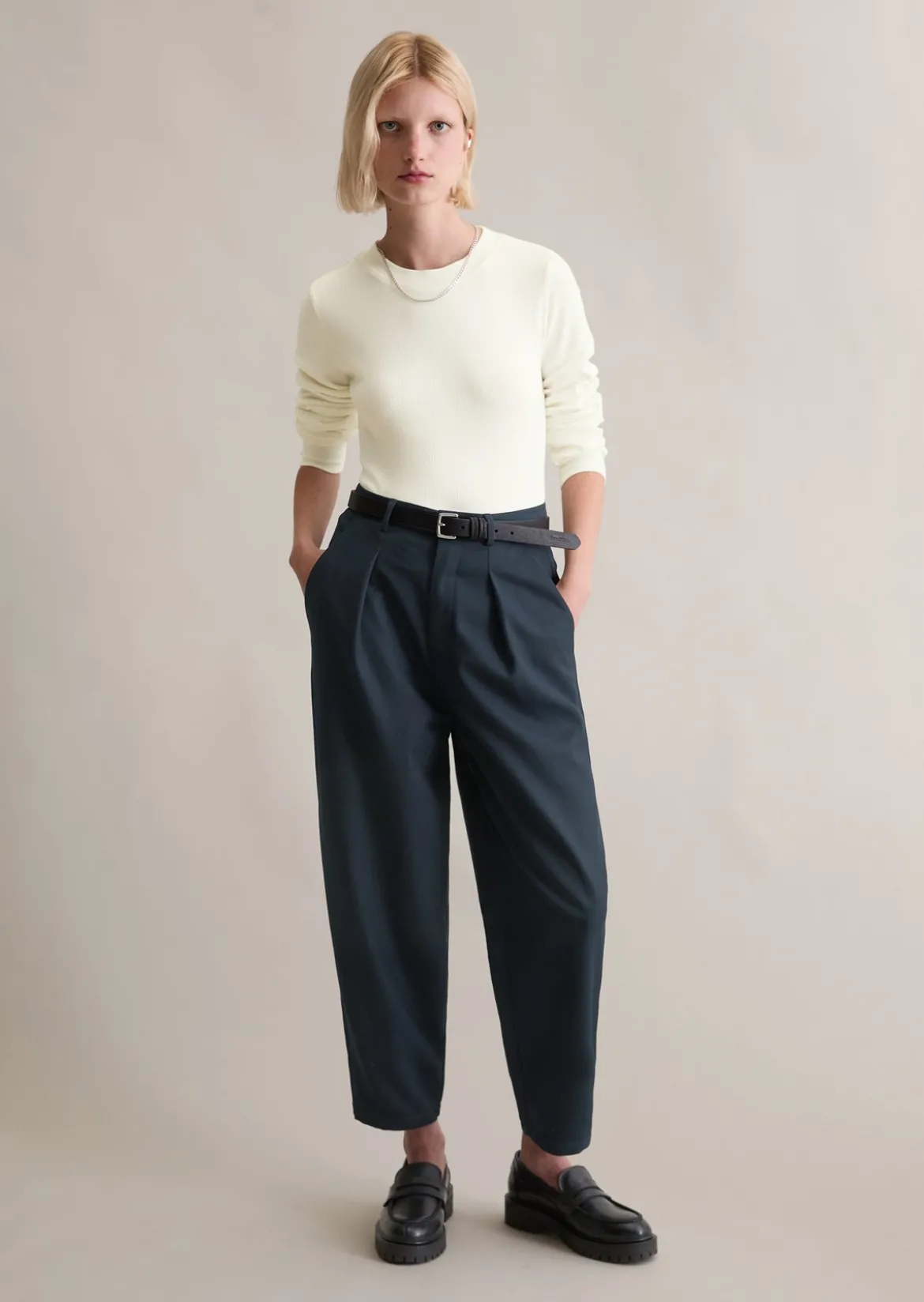 Longsleeve slim aus softem Bio-Baumwolle-Modal-Stretch-Jersey