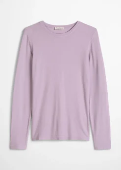 Longsleeve slim garment-dyed aus Rippjersey