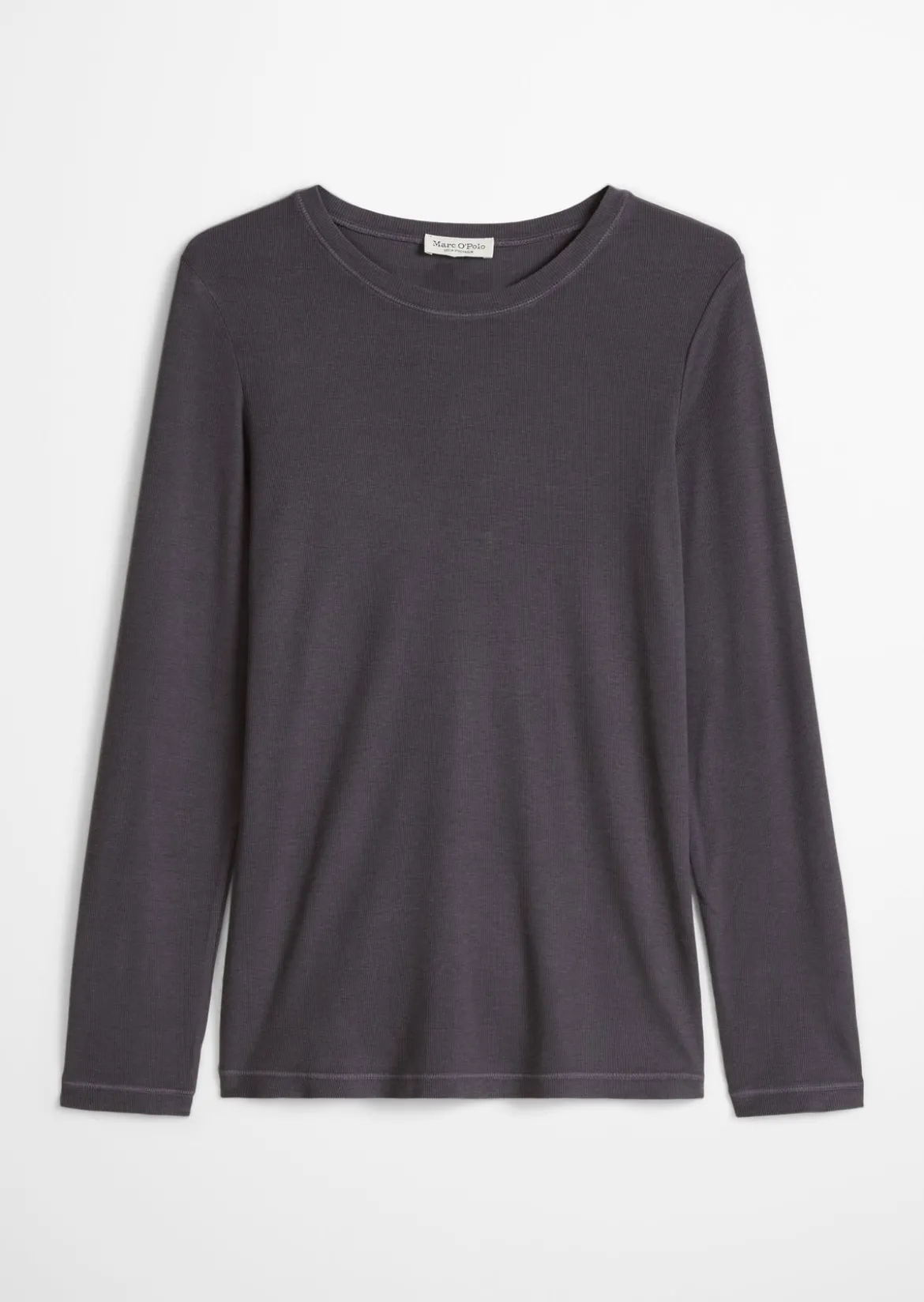 Longsleeve slim garment-dyed aus Rippjersey
