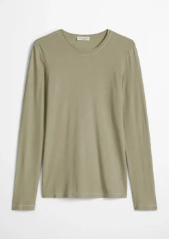 Longsleeve slim garment-dyed aus Rippjersey
