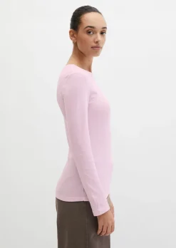 Longsleeve slim garment-dyed aus Rippjersey