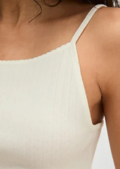 Lounge-Cami-Top aus geripptem Bio-Baumwoll-Mix