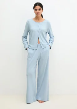 Lounge-Hose aus geripptem Bio-Baumwoll-Mix