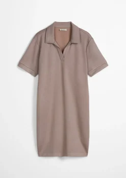 Lounge-Polokleid aus weichem Materialmix