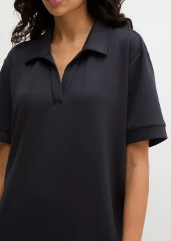 Lounge-Polokleid aus weichem Materialmix