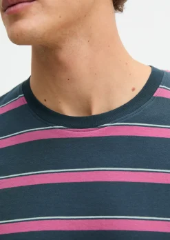 Lounge-T-Shirt aus gestreiftem Single Jersey