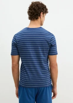 Lounge-T-Shirt aus gestreiftem Single Jersey