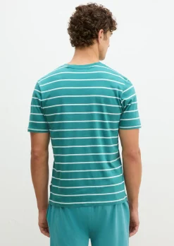 Lounge-T-Shirt aus gestreiftem Single Jersey