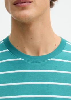 Lounge-T-Shirt aus gestreiftem Single Jersey