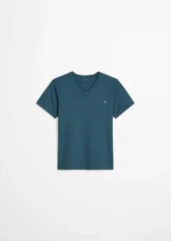 Lounge-T-Shirt mit V-Ausschnitt
