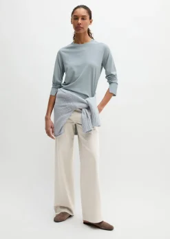 Luxury Longsleeve relaxed aus TENCEL™ Lyocell-Baumwolle-Mix