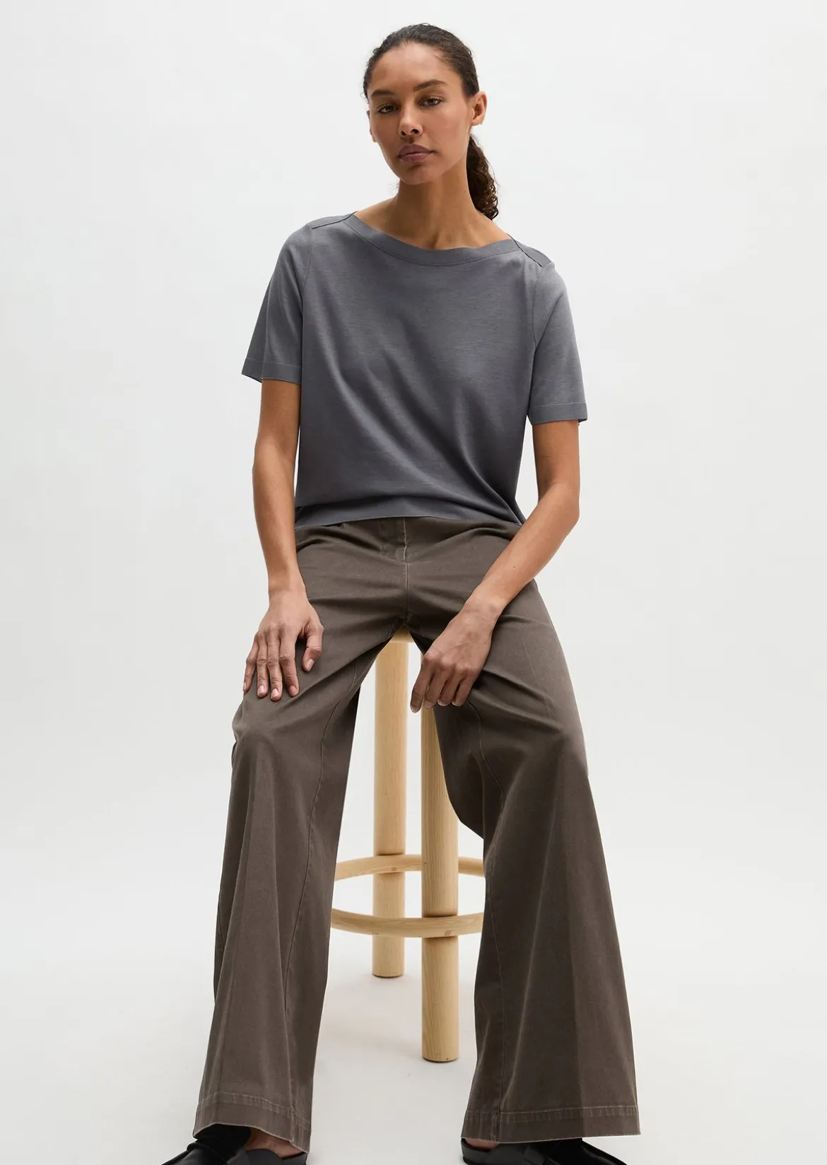 Luxury T-Shirt regular aus TENCEL™ Lyocell-Baumwolle-Mix