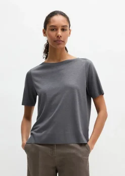 Luxury T-Shirt regular aus TENCEL™ Lyocell-Baumwolle-Mix