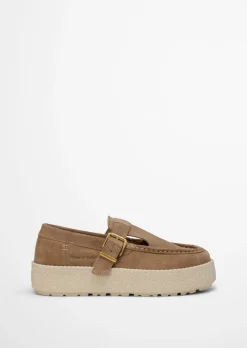 Mary-Jane-Loafer Model Pia aus weichem Veloursleder
