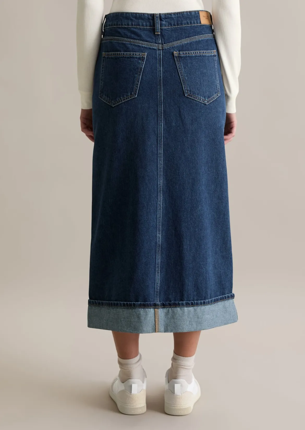 Maxi-Jeansrock regular aus Rigid Denim ohne Elasthan